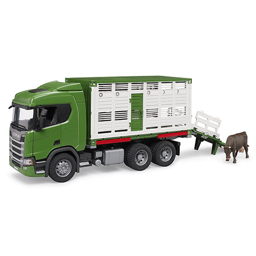 BRUDER Scania R-Series Livestock Transporter with One Cow