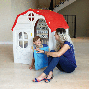 Fantastic Kids Foldable Playhouse with Working Door and Windows