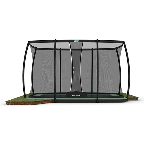 BERG SPORTS Ultim Champion ECO FlatGround 410 with Safety Net Deluxe XL Rectangle Trampoline